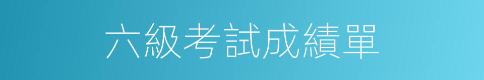 六級考試成績單的同義詞