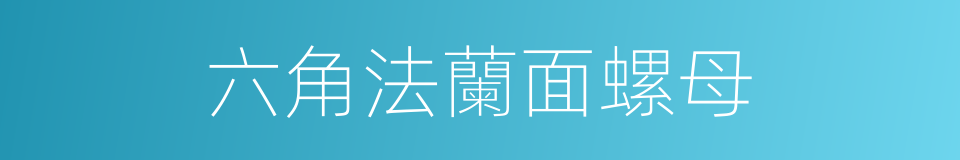 六角法蘭面螺母的同義詞