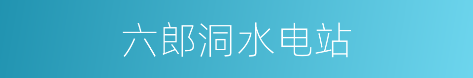 六郎洞水电站的同义词