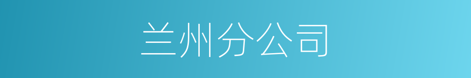 兰州分公司的同义词