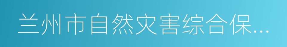 兰州市自然灾害综合保险试点工作实施方案的同义词