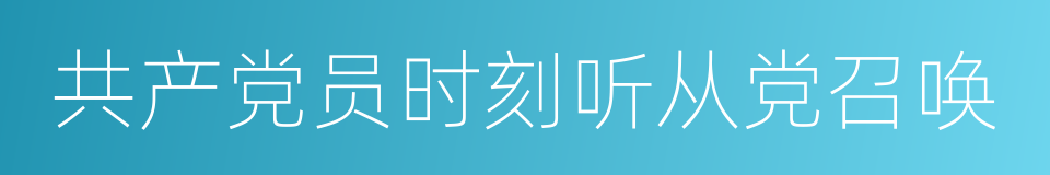 共产党员时刻听从党召唤的同义词