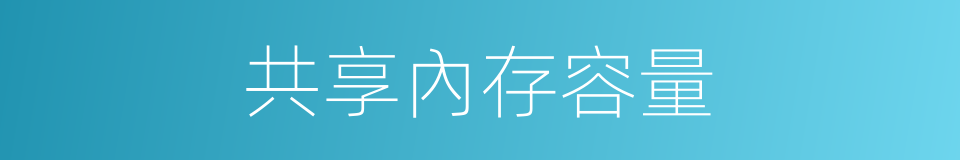 共享內存容量的同義詞