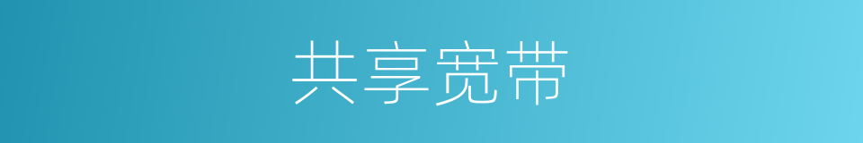 共享宽带的同义词