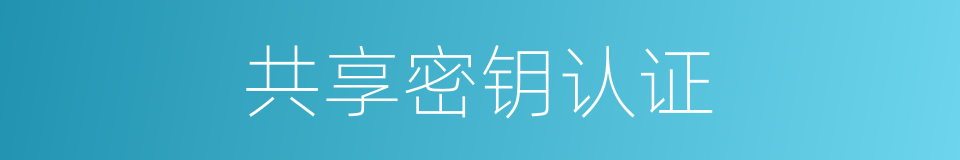共享密钥认证的同义词