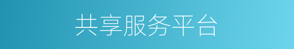 共享服务平台的同义词