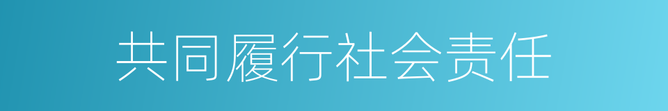 共同履行社会责任的同义词