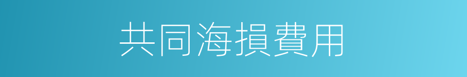 共同海損費用的同義詞