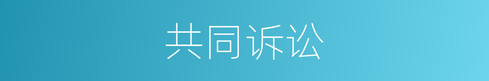 共同诉讼的意思