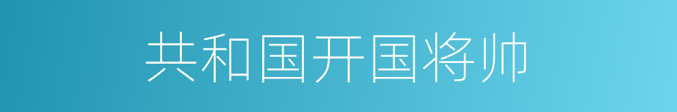 共和国开国将帅的同义词