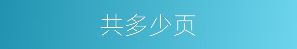 共多少页的同义词