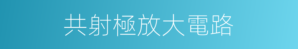 共射極放大電路的同義詞