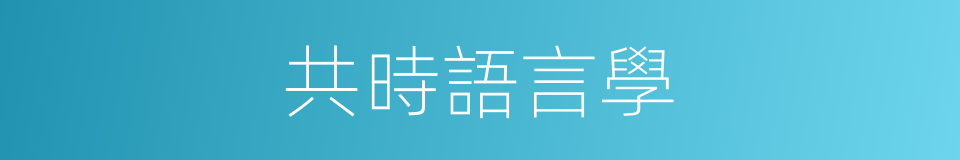 共時語言學的同義詞