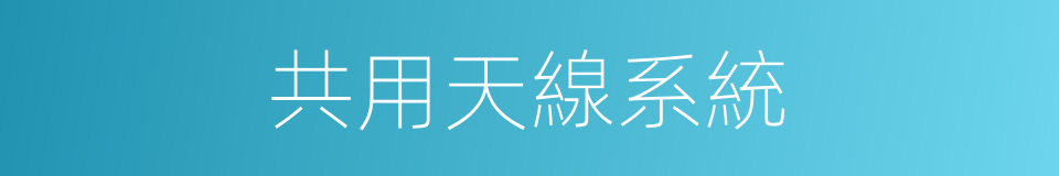 共用天線系統的同義詞