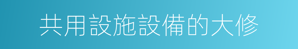 共用設施設備的大修的同義詞