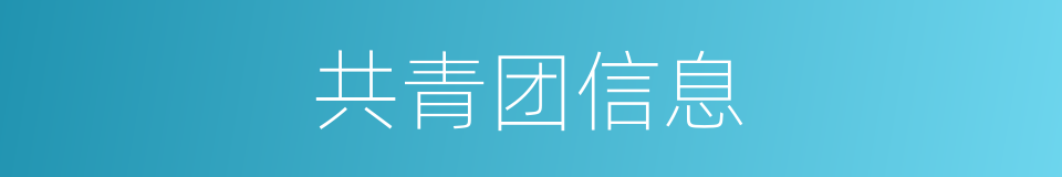 共青团信息的同义词