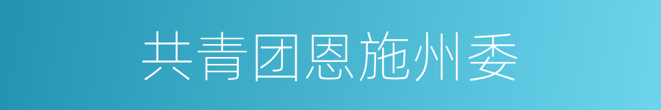 共青团恩施州委的同义词