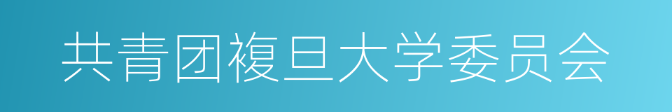 共青团複旦大学委员会的同义词