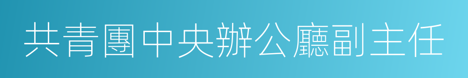 共青團中央辦公廳副主任的同義詞