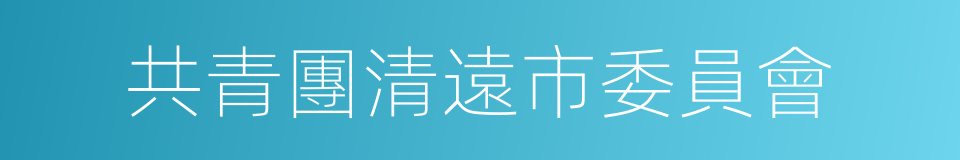 共青團清遠市委員會的同義詞