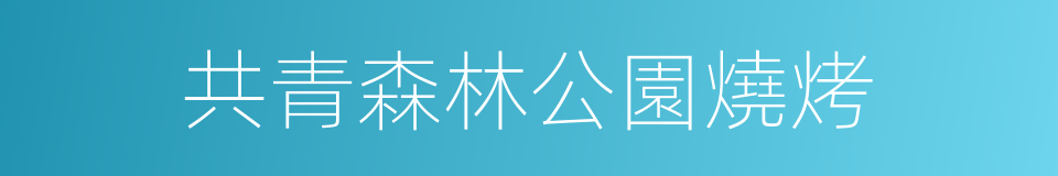 共青森林公園燒烤的同義詞