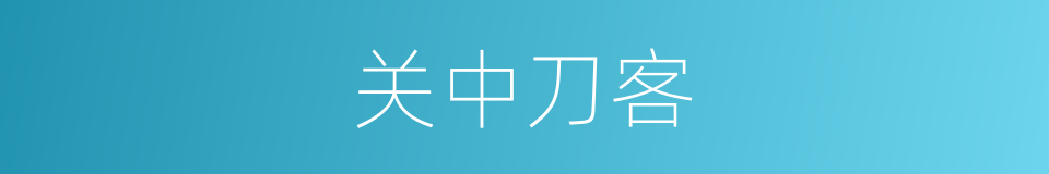 关中刀客的同义词
