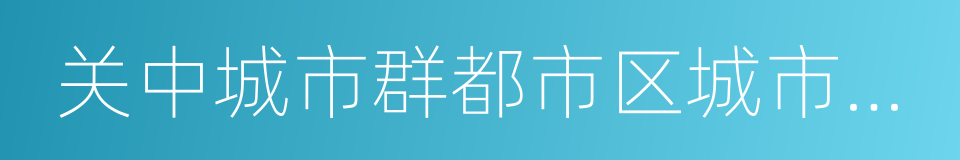 关中城市群都市区城市轨道交通线网规划的同义词