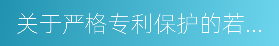 关于严格专利保护的若干意见的同义词