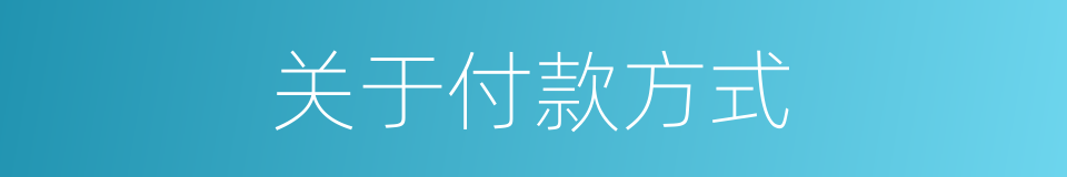 关于付款方式的同义词