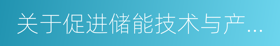 关于促进储能技术与产业健康发展的指导意见的同义词