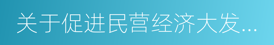 关于促进民营经济大发展大提升的若干措施的同义词