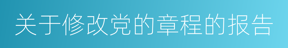 关于修改党的章程的报告的同义词