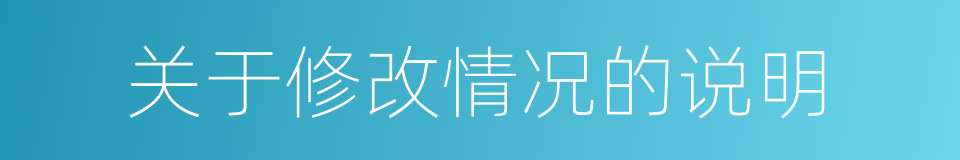 关于修改情况的说明的同义词