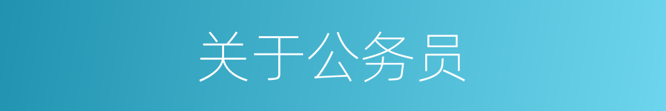 关于公务员的同义词