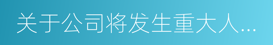 关于公司将发生重大人事变动的风险提示公告的同义词