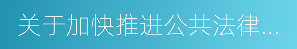 关于加快推进公共法律服务体系建设的意见的同义词