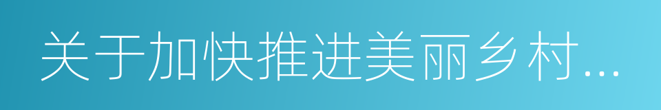 关于加快推进美丽乡村建设的意见的同义词