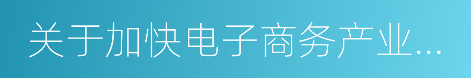 关于加快电子商务产业发展的实施意见的同义词