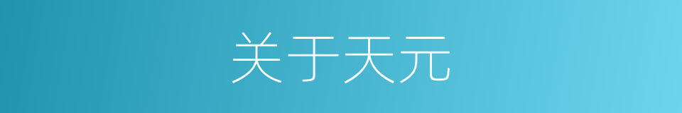 关于天元的同义词