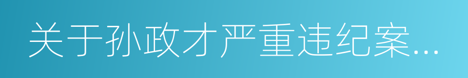 关于孙政才严重违纪案的审查报告的同义词