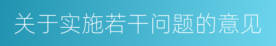 关于实施若干问题的意见的同义词