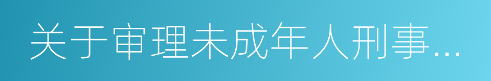 关于审理未成年人刑事案件的若干规定的同义词