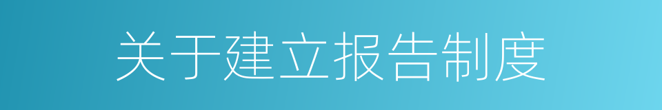 关于建立报告制度的同义词
