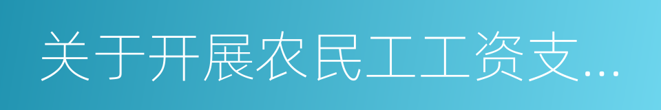 关于开展农民工工资支付情况专项检查的通知的同义词