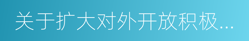 关于扩大对外开放积极利用外资的实施意见的同义词