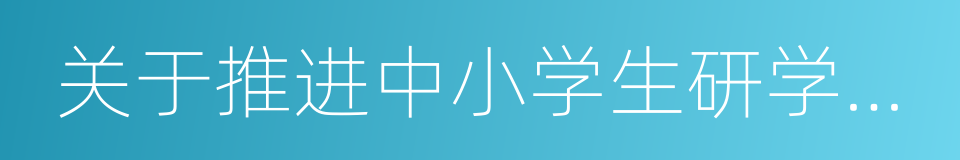 关于推进中小学生研学旅行的实施意见的同义词