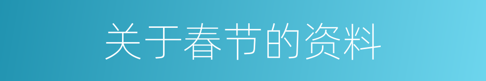关于春节的资料的同义词