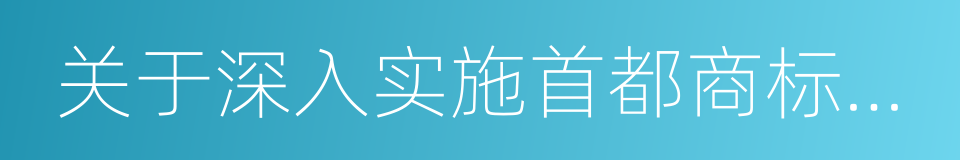 关于深入实施首都商标品牌战略的若干意见的同义词