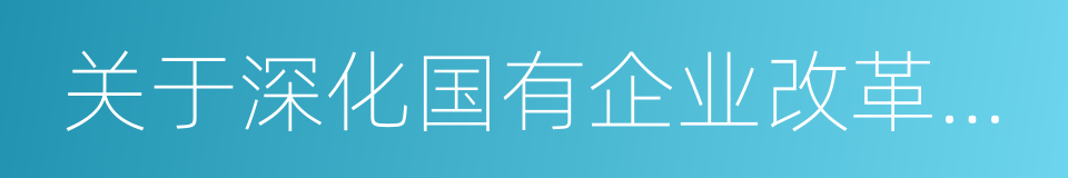 关于深化国有企业改革的实施意见的同义词