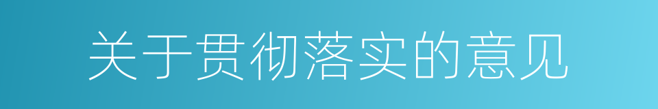 关于贯彻落实的意见的同义词